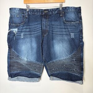 Southpole Jean Shorts Distressed Moto Blue Men Size 46